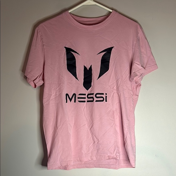 Pink and Black Messi Logo Short Sleeve Tee - Picture 1 of 9